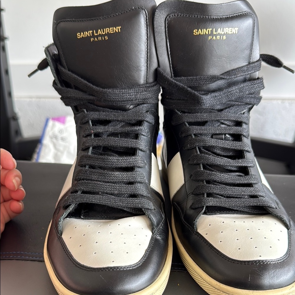 Saint Laurent Black and White Men's Sneakers